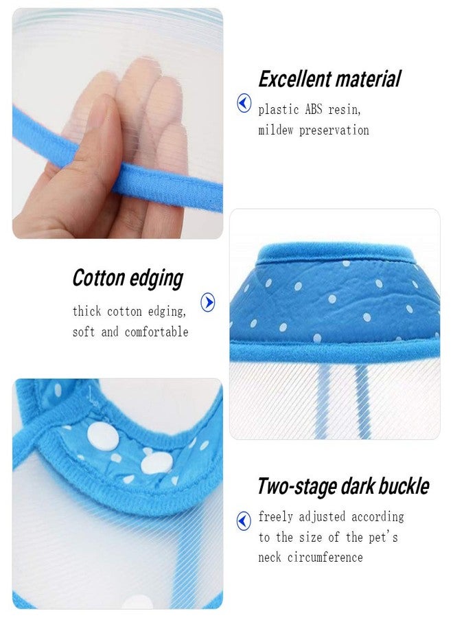 Andiker Pet Cone Recovery Dog Cone Adjustable Dog Collar Clear Padded Collar with Breathable Soft Edge, Plastic Puppy Cone Protect The Neck Surgery Recovery, Designed for Cats and Puppies (Small, Blue) - Image 2